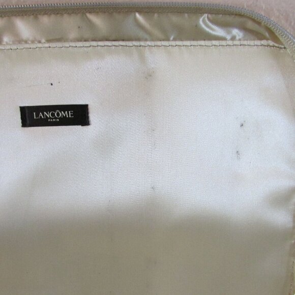 Lancome Makeup Toiletry Cosmetic Storage Travel Case Bag Gold - Picture 8 of 8